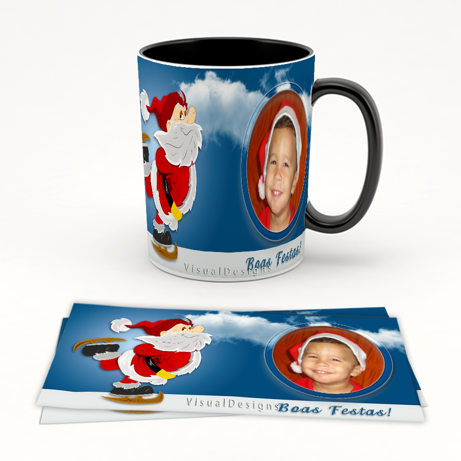 Arte Caneca de Natal 06 Digital PNG